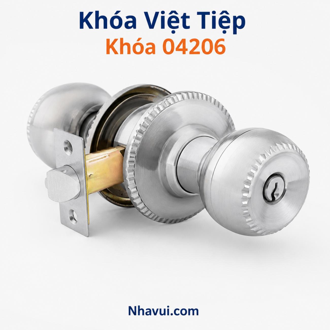 Khóa tay nắm tròn inox Việt Tiệp 04206