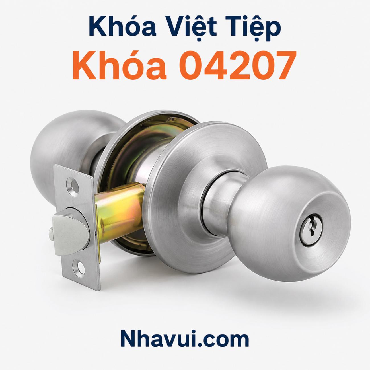 Khóa tay nắm tròn inox Việt Tiệp 04207