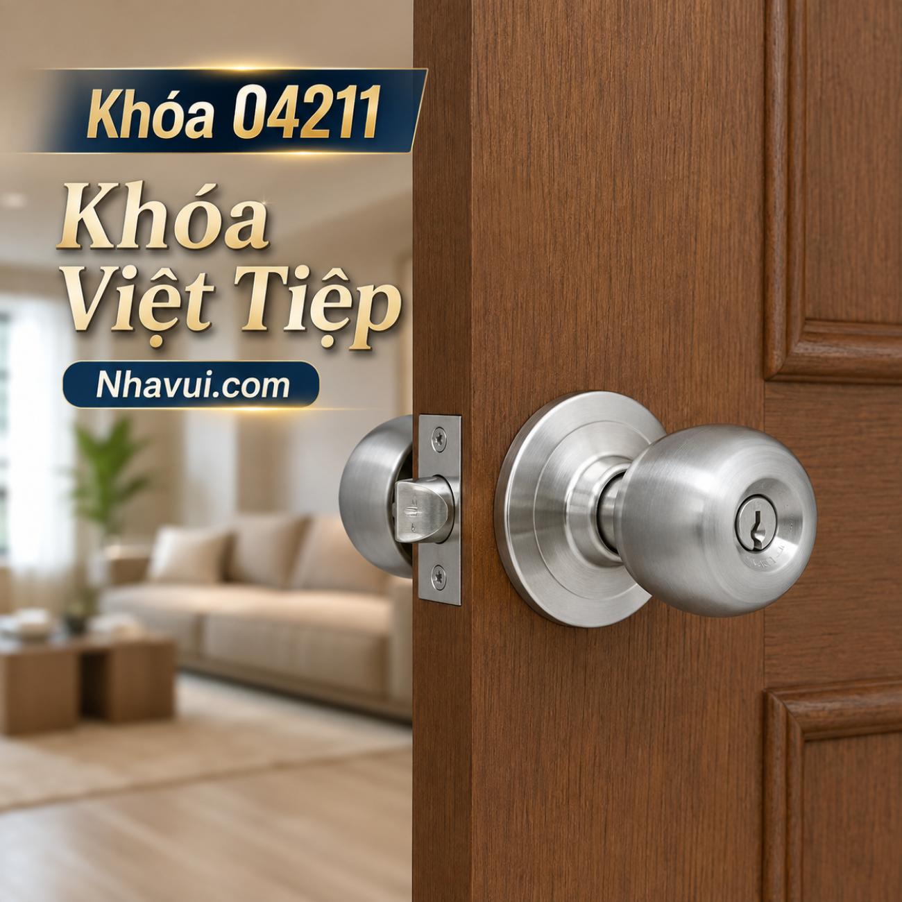 Khóa tay nắm tròn Việt Tiệp 04211