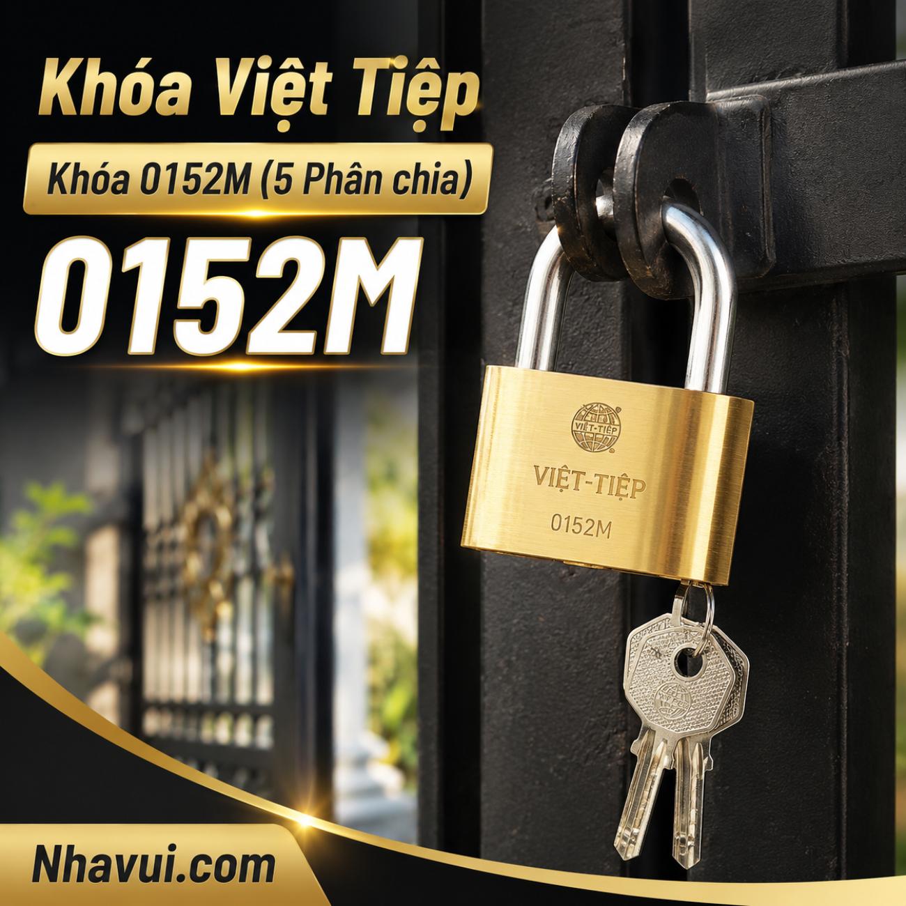 Khóa treo đồng thường Việt Tiệp 0152M 5 phân chìa