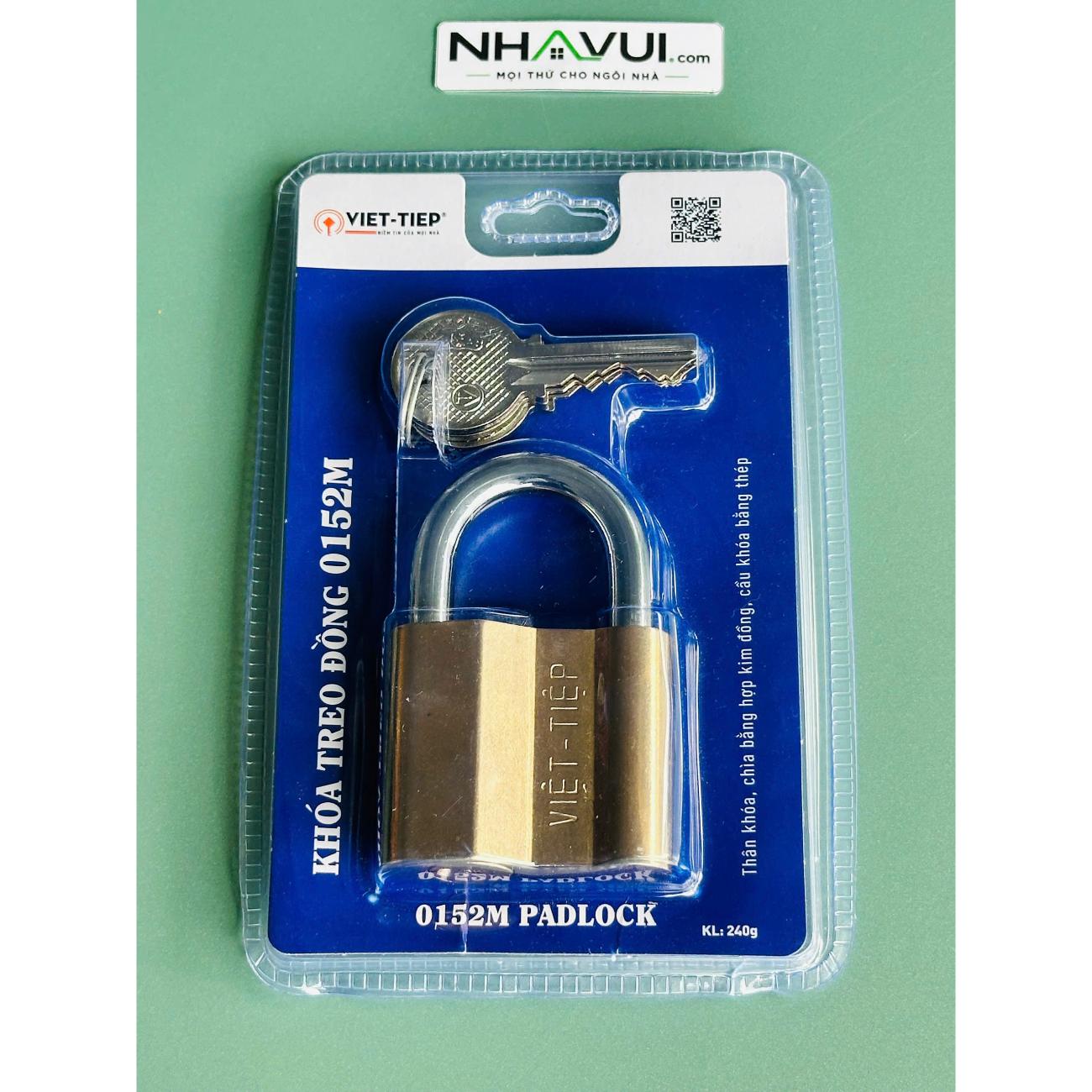 Khóa treo đồng thường Việt Tiệp 0152M 5 phân chìa