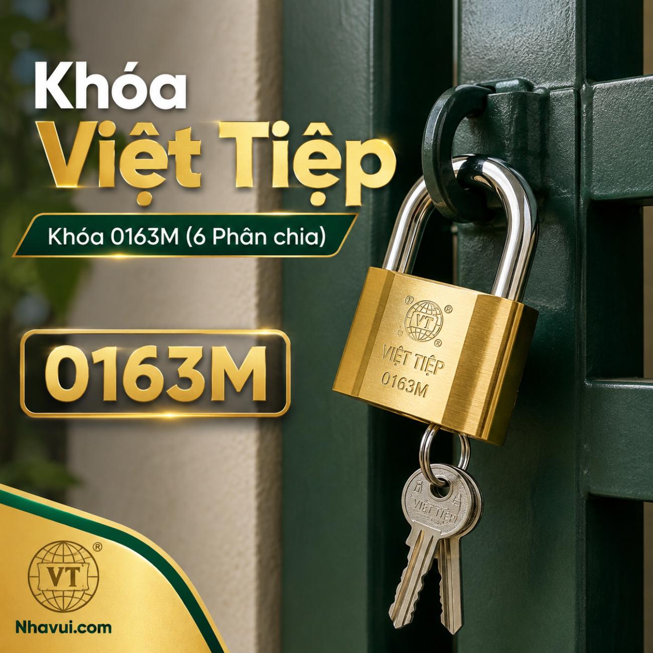 Khóa treo đồng thường Việt Tiệp 0163M 6 phân chìa