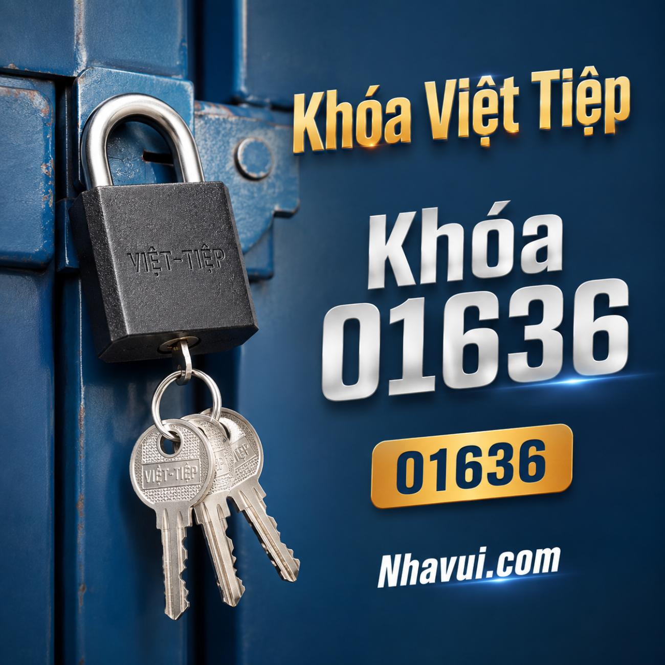 Khóa treo gang Việt Tiệp 01636 3 chìa ép vỉ