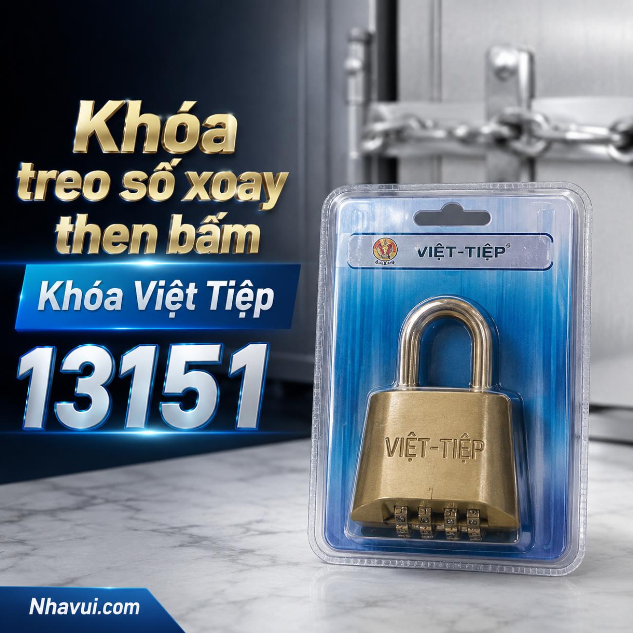 Khóa treo số xoay then bấm Việt Tiệp 13151