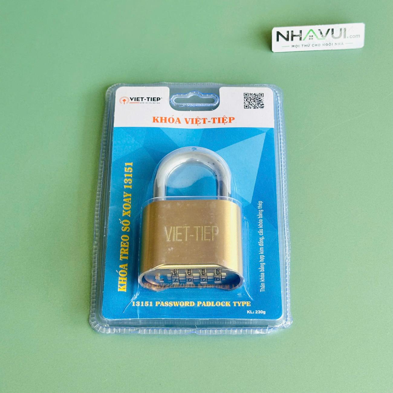 Khóa treo số xoay then bấm Việt Tiệp 13151