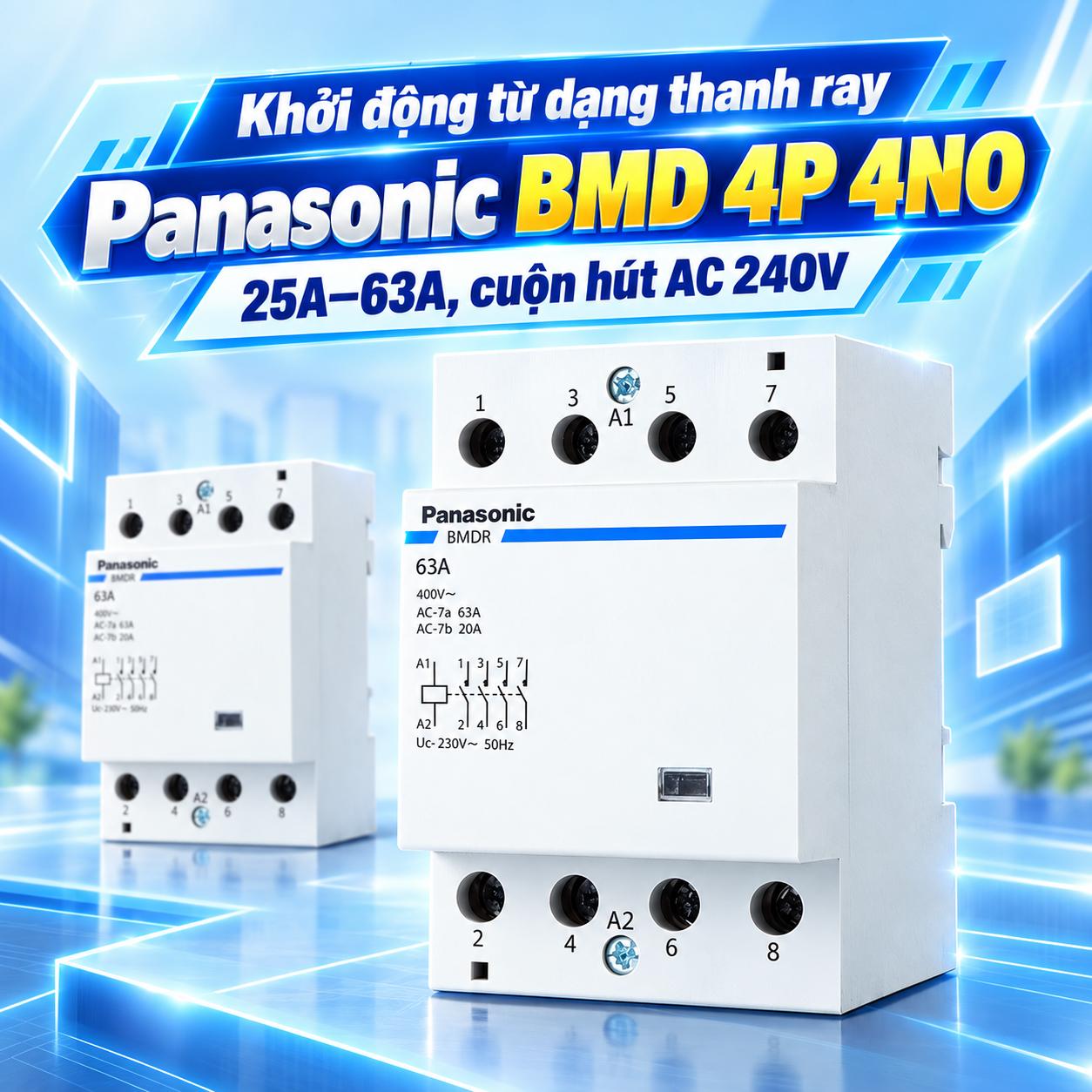 Khởi động từ dạng thanh ray Panasonic BMD 4P 4NO