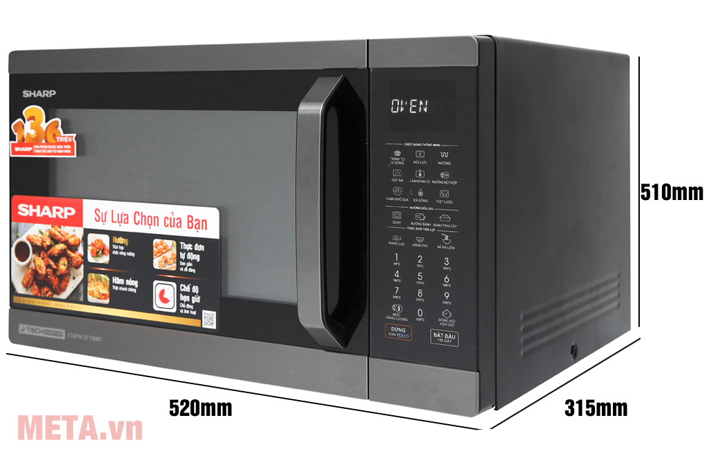 Lò vi sóng có nướng đối lưu Sharp R-C932XVN-BST 32 lít