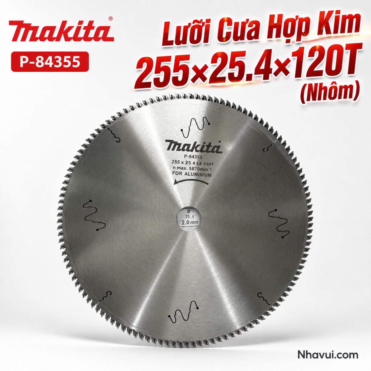 Lưỡi cưa hợp kim cắt nhôm Makita P-84355 255x25.4mm 120T
