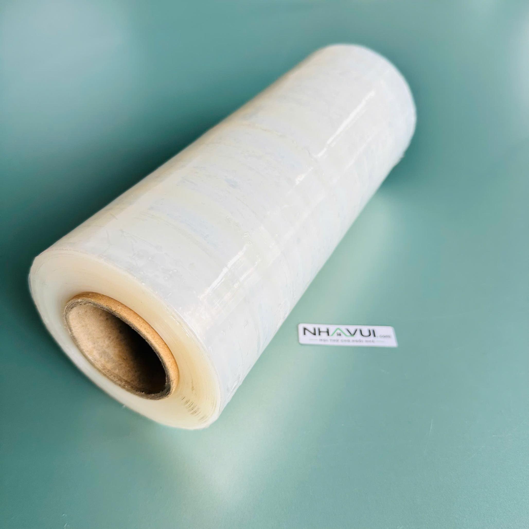 Màng PE Trắng 17 Mic Khổ 25cm Cuộn 2,3kg Quấn Hàng