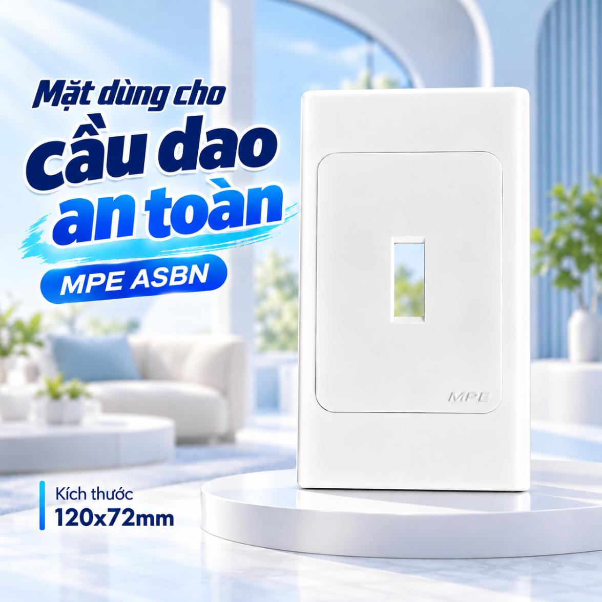 Mặt dùng cho cầu dao an toàn MPE ASBN 120x72mm