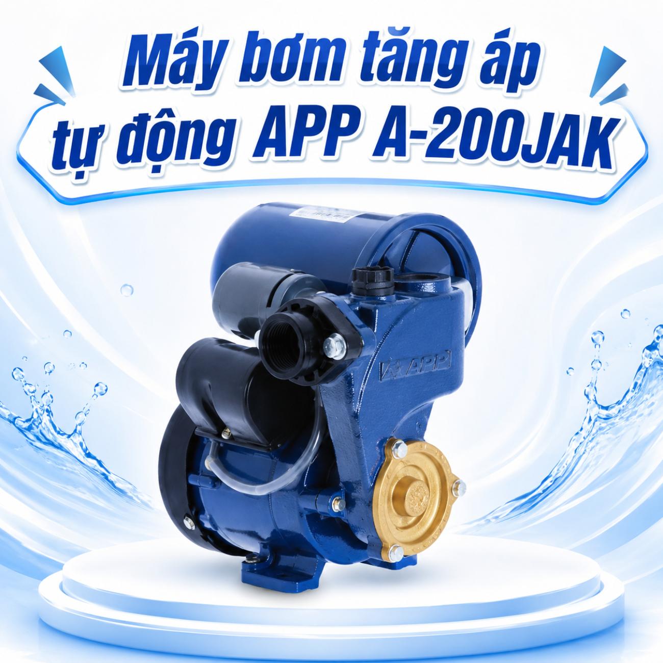Máy bơm tăng áp tự động APP A-200JAK 200W dây điện 125cm kèm phích cắm