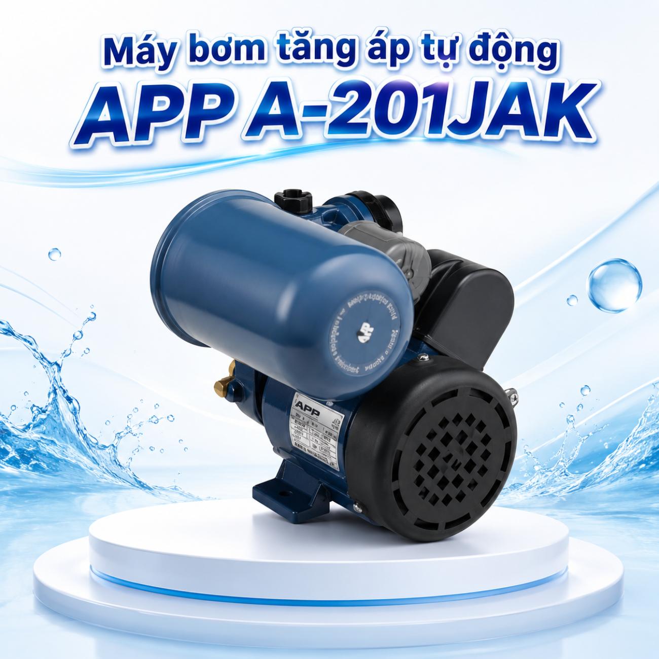 Máy bơm tăng áp tự động APP A-201JAK 200W dây điện 125cm kèm phích cắm