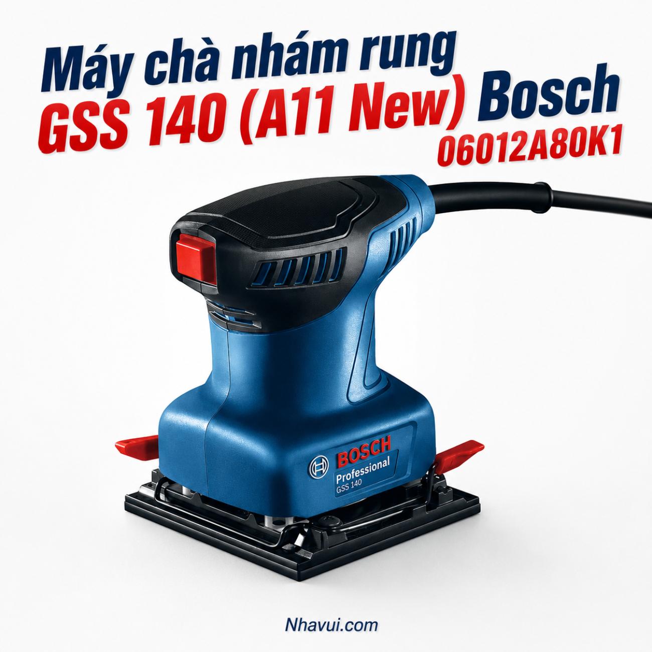 Máy chà nhám rung Bosch GSS 140 220W đế chà 101x112mm 06012A80K1