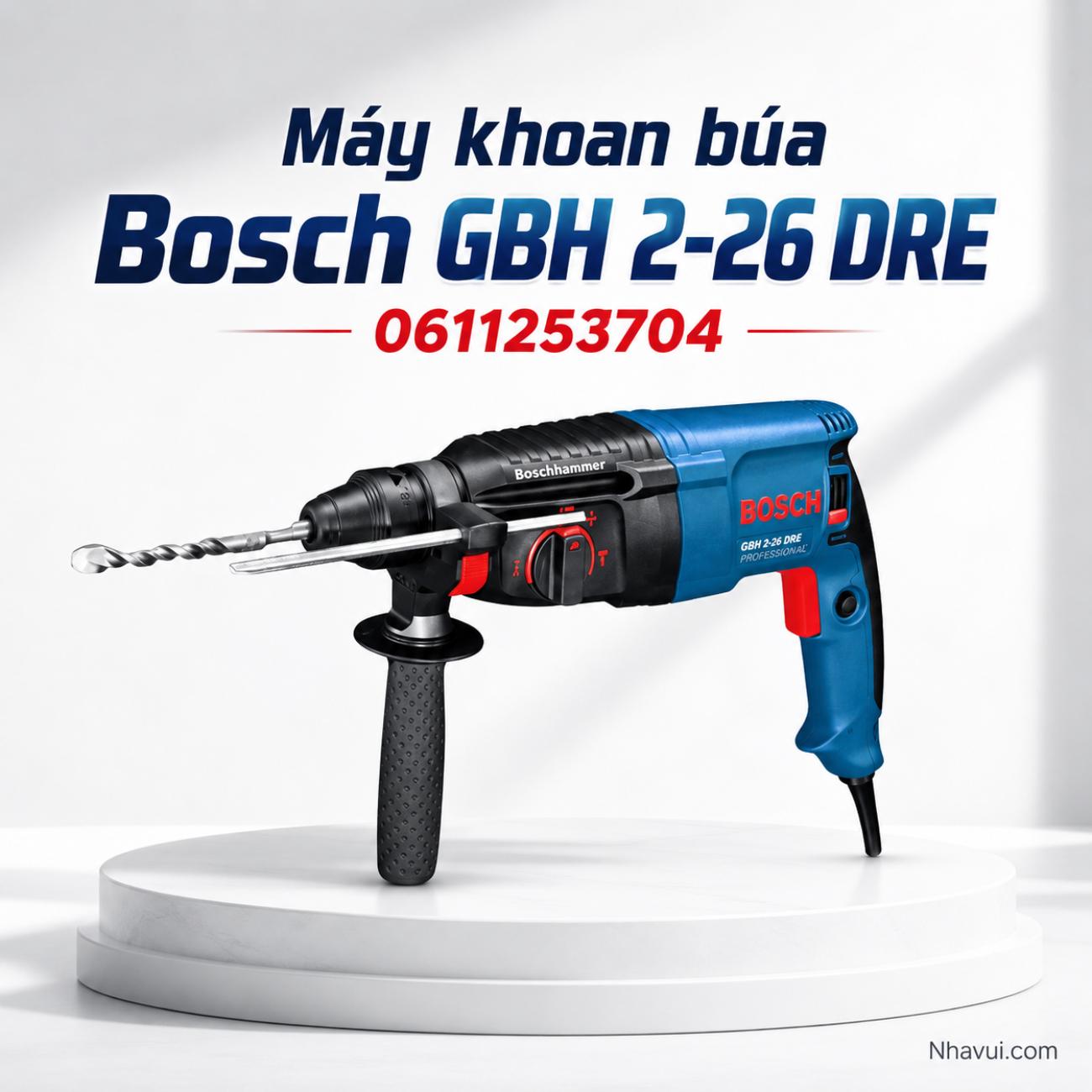 Máy khoan búa Bosch GBH 2-26 DRE 800W lực đập 3J đầu gài SDS Plus 0611253704
