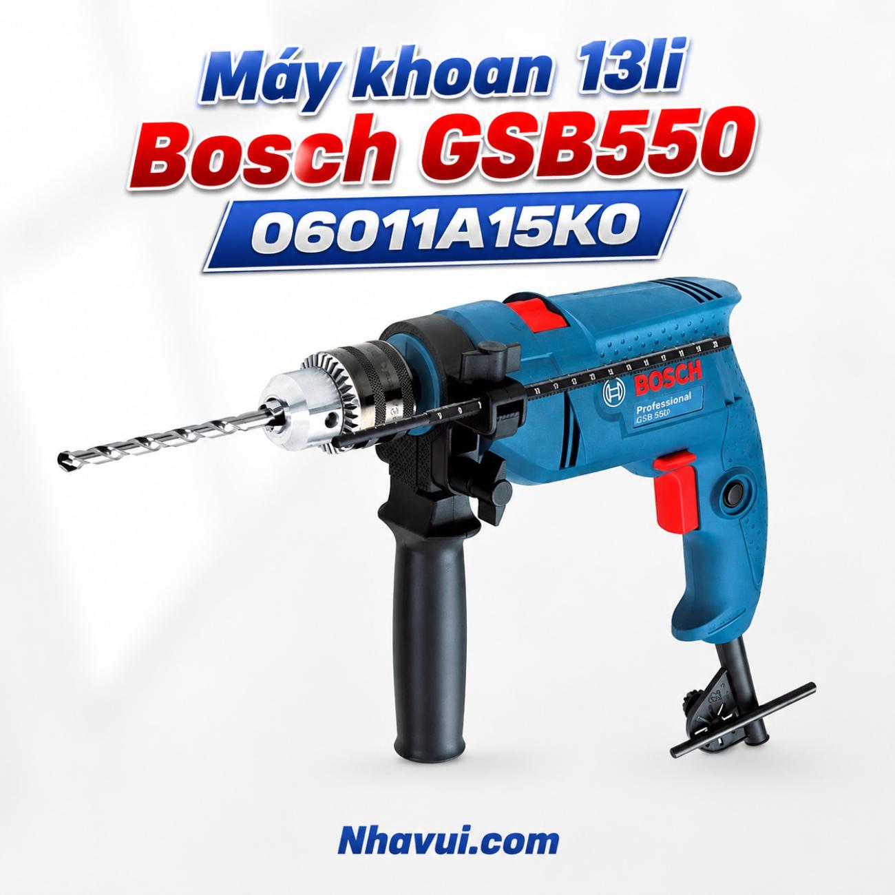 Máy khoan động lực Bosch GSB 550 550W đầu kẹp 13mm  06011A15K0