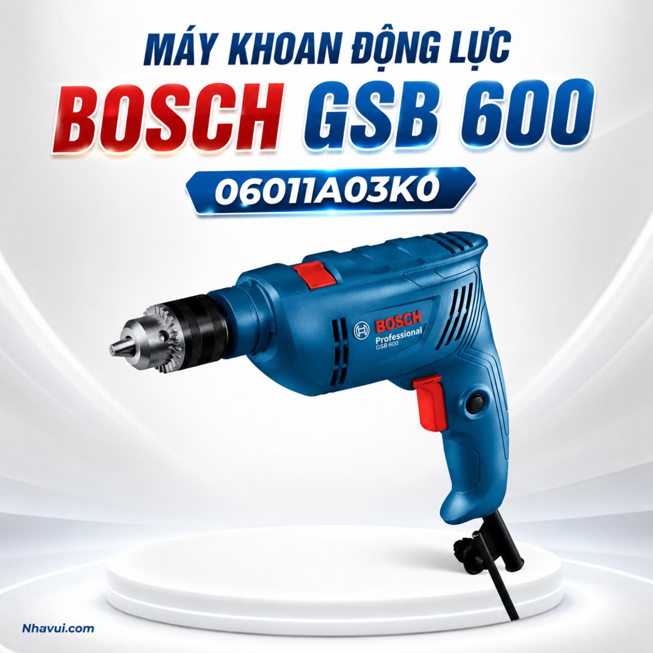 Máy khoan động lực Bosch GSB 600 600W đầu kẹp 13mm 06011A03K0