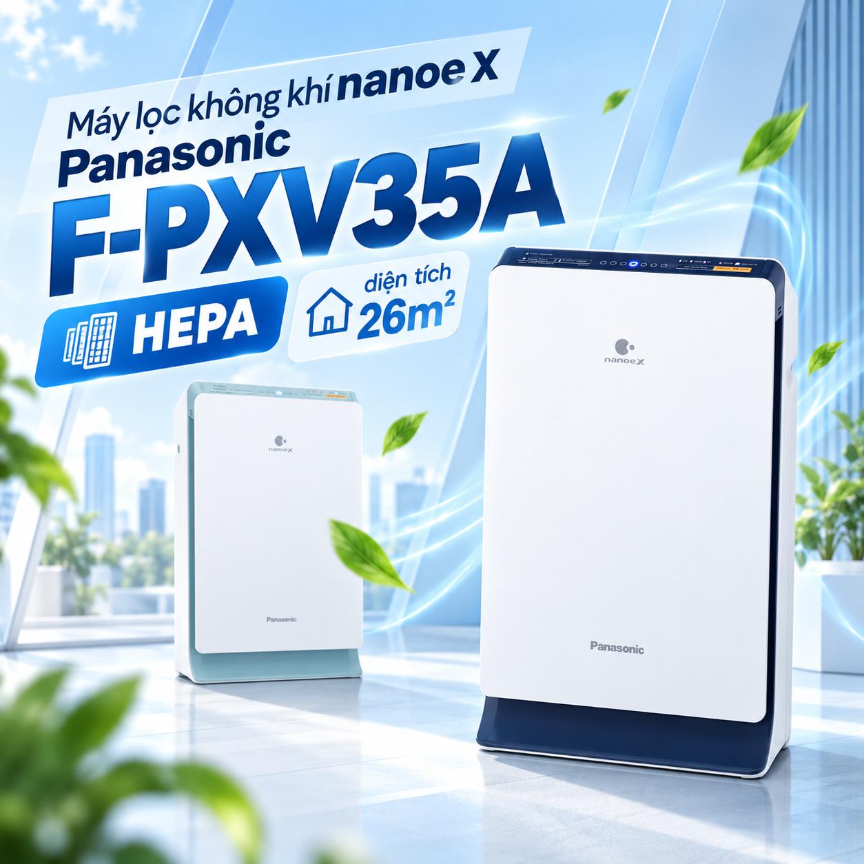 Máy lọc không khí nanoe™ X Panasonic F-PXV35A – diện tích 26m²