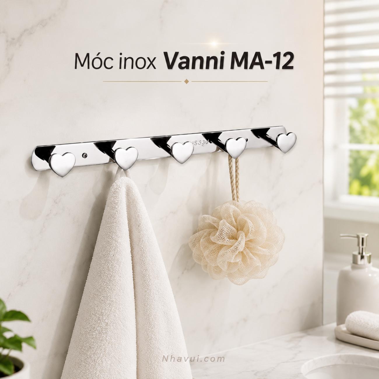 Móc inox Vanni MA-12 inox 304 bóng mờ 5 móc, 6 móc, 7 móc