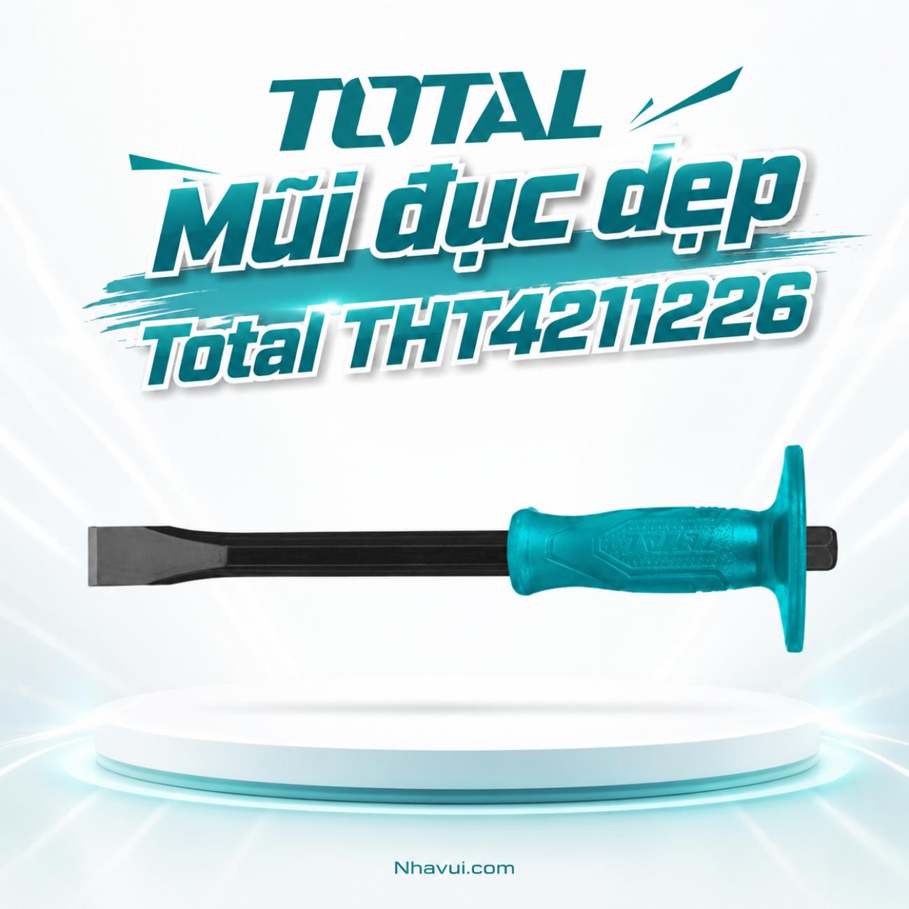 Mũi đục dẹp có tay cầm kích thước 24x300mm Total THT4211226