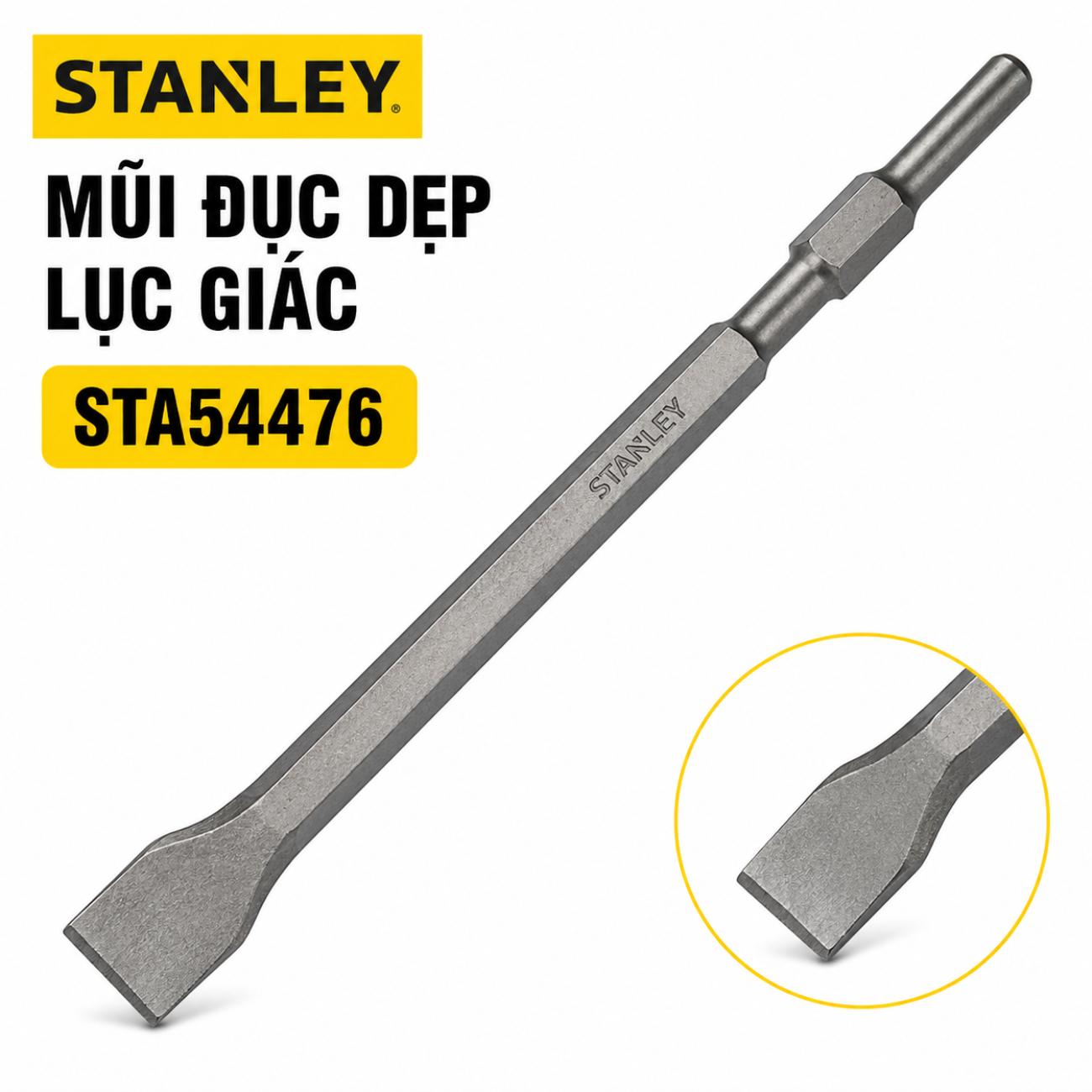 Mũi đục dẹp lục giác Stanley STA54476 kích thước 17x280mm
