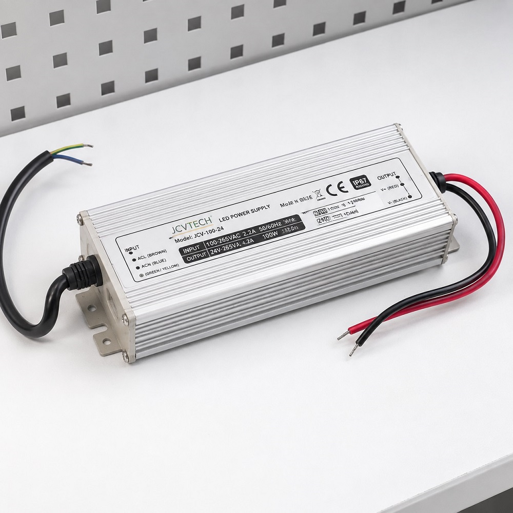 Nguồn chống mưa JCVTECH cho LED dây 24V 100W–400W