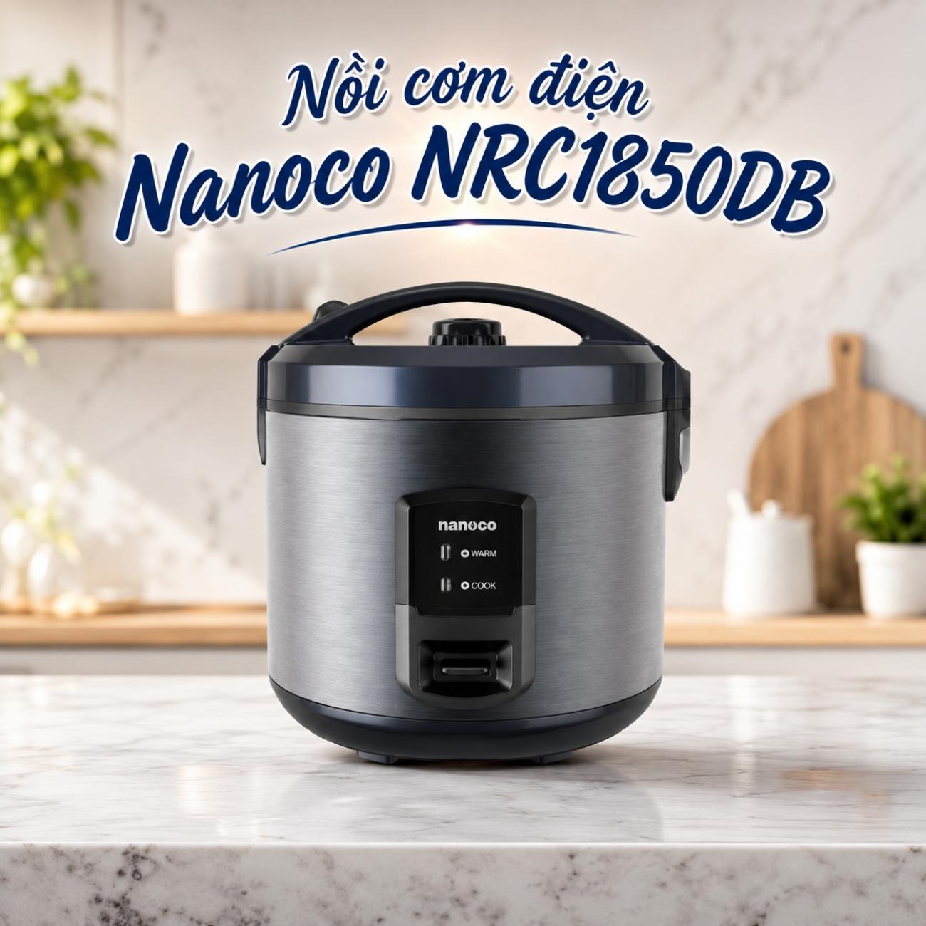 Nồi cơm điện Nanoco NRC1850DB 1.8L xanh đen