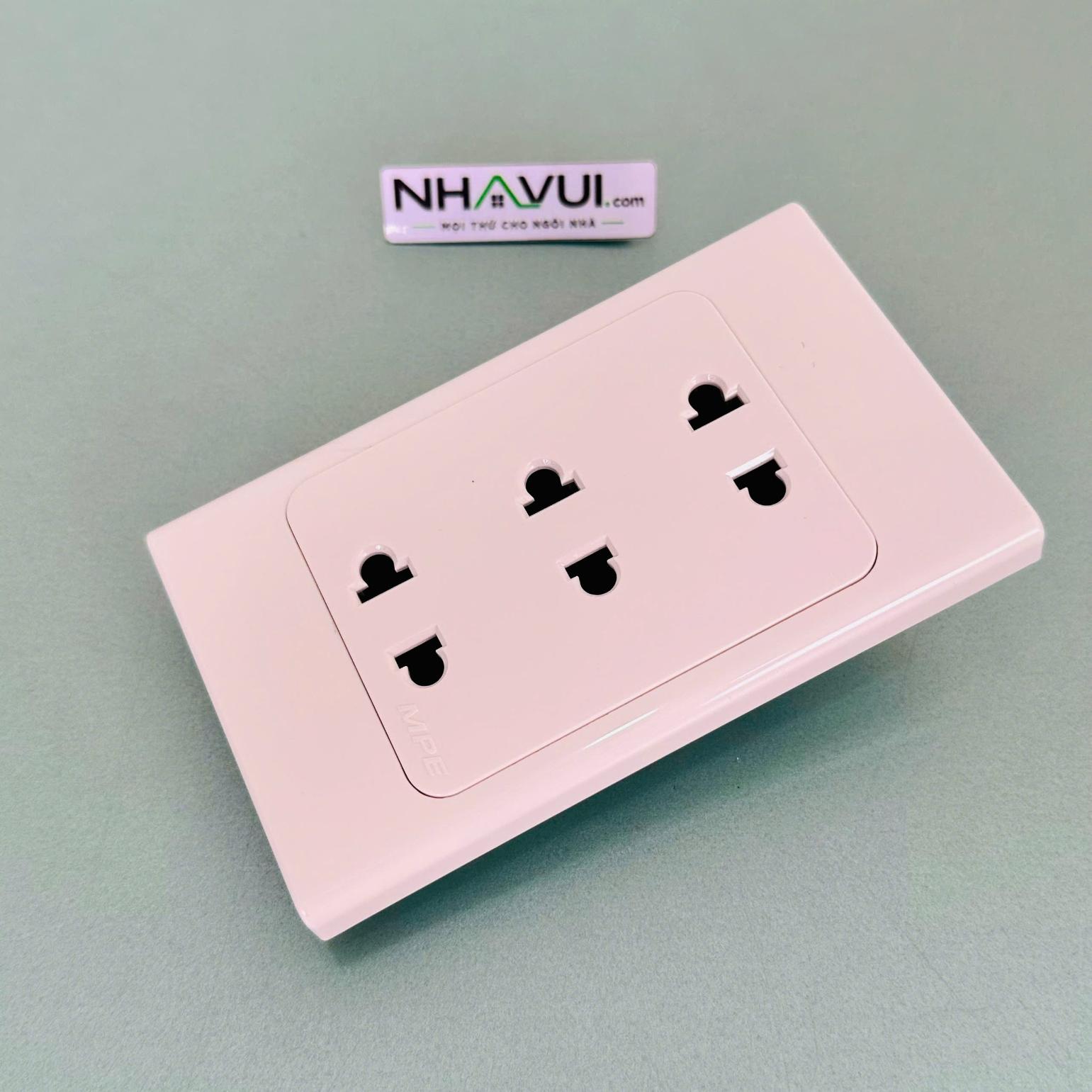 Ổ cắm ba 2 chấu đế liền MPE A20US3N 16A