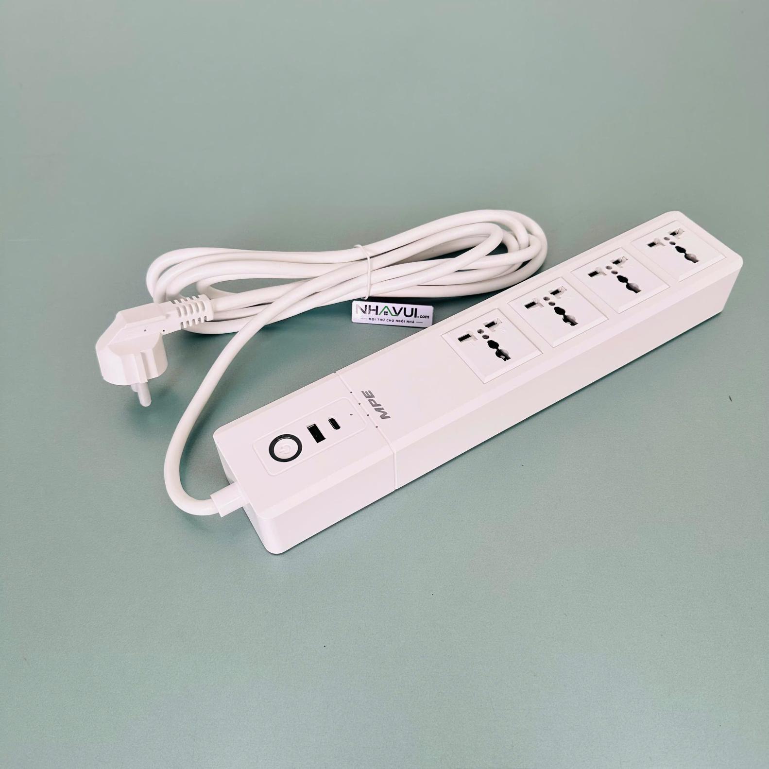 Ổ cắm di động thông minh MPE SPS2 4 ổ tích hợp USB Type A và Type C
