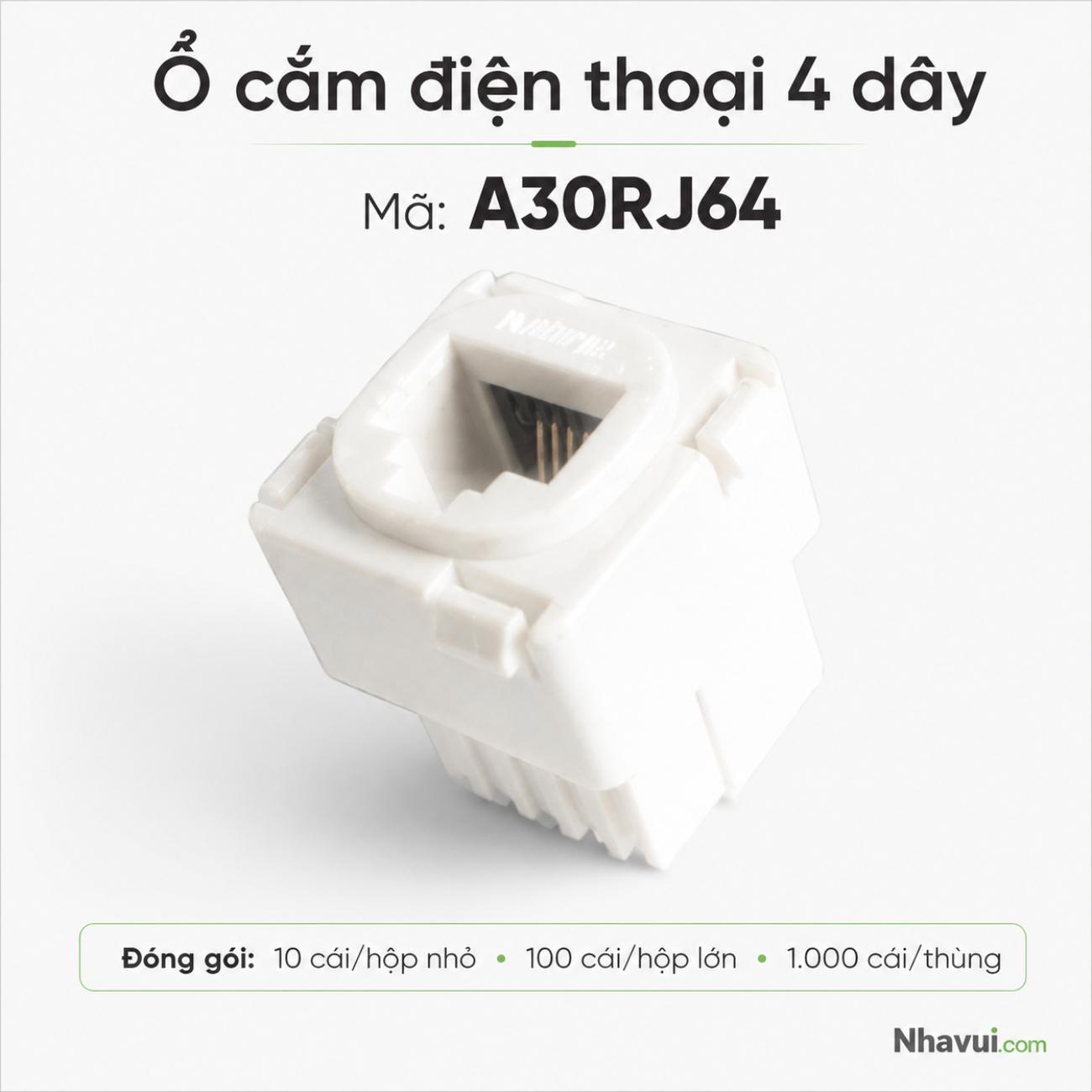 Ổ cắm điện thoại 4 dây MPE A30RJ64