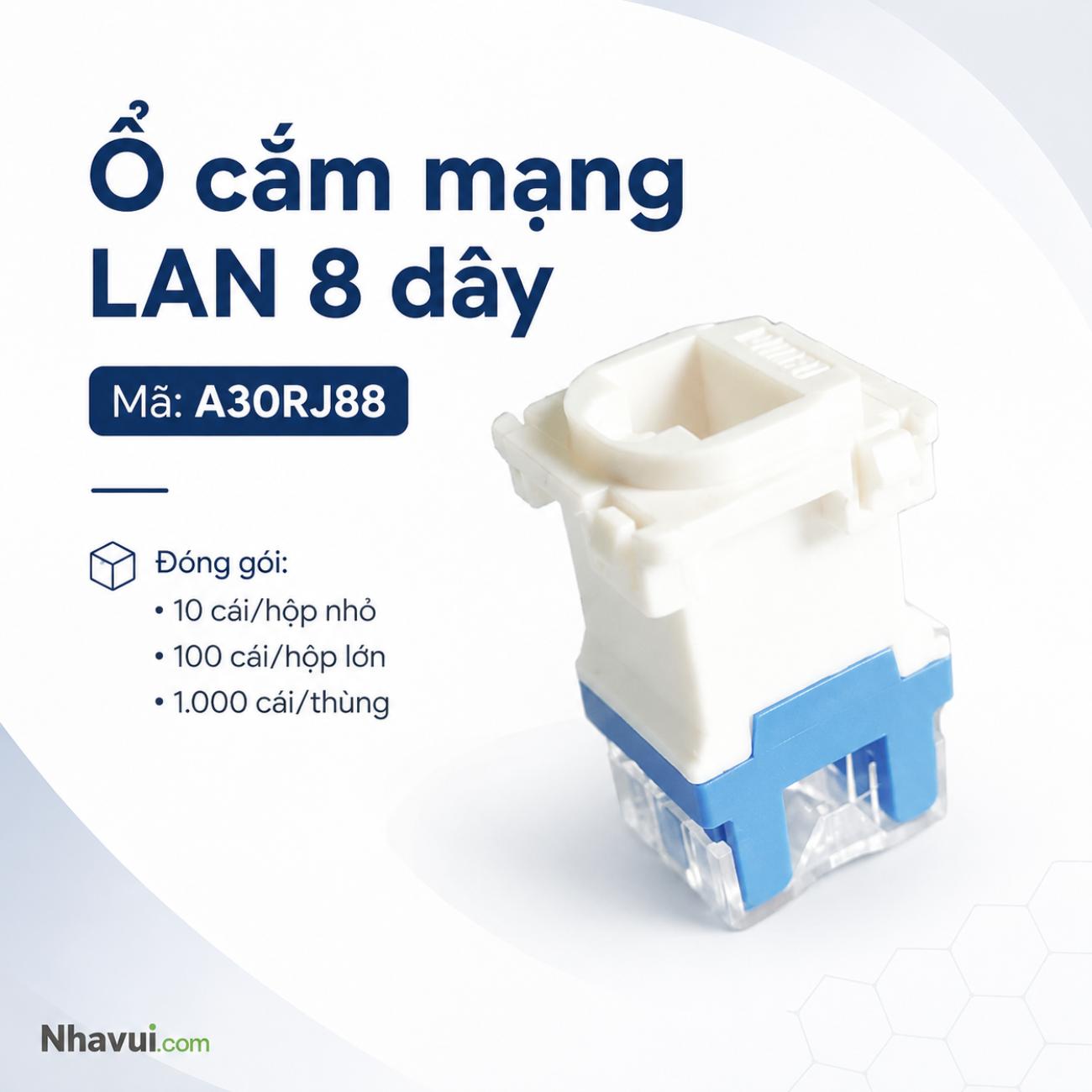 Ổ cắm mạng LAN 8 dây MPE A30RJ88