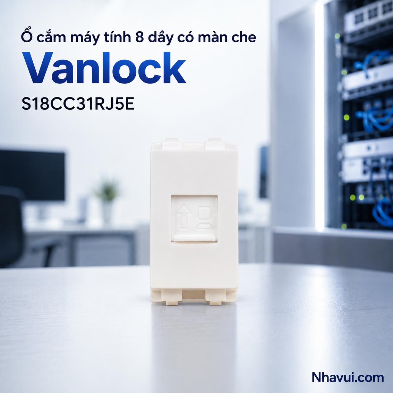 Ổ cắm máy tính 8 dây có màn che Sino S18CC31RJ5E