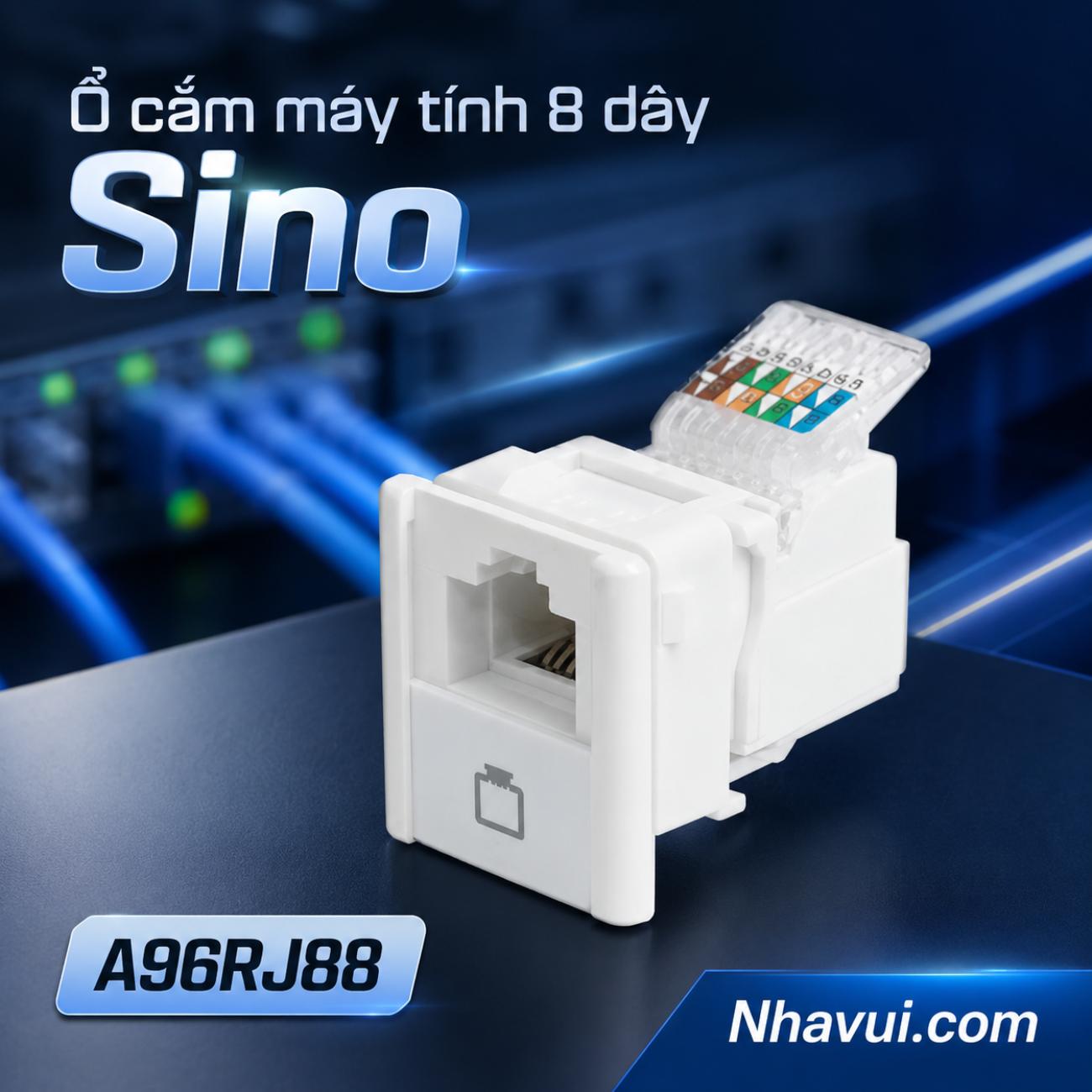 Ổ cắm máy tính 8 dây Sino A96RJ88