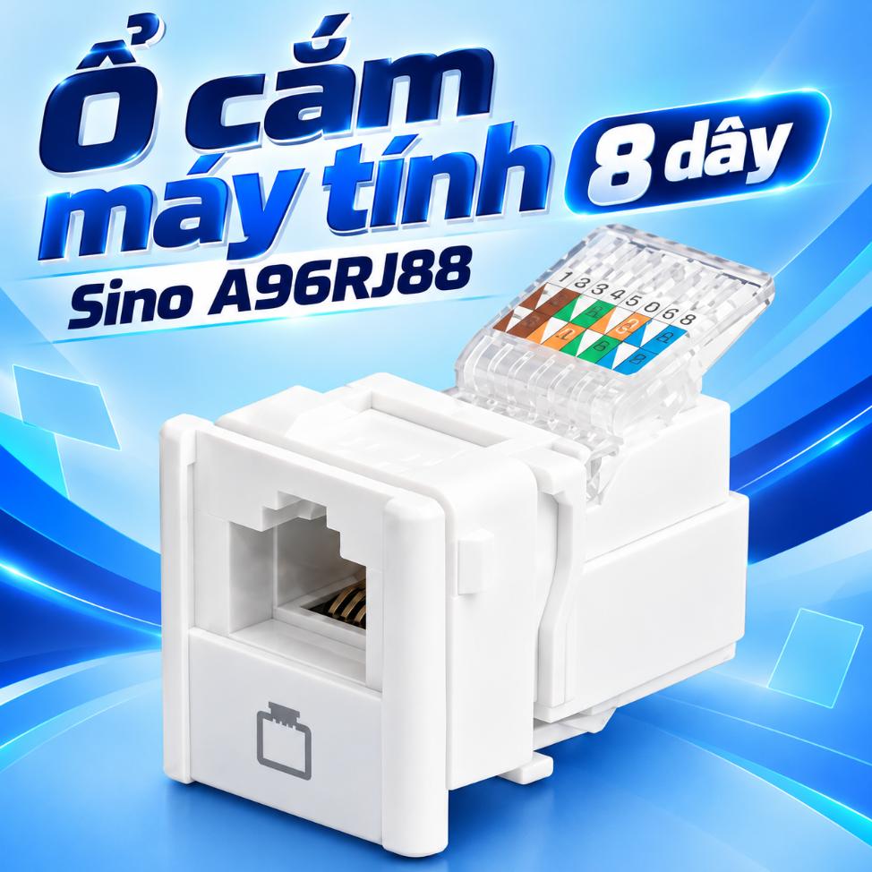 Ổ cắm máy tính 8 dây Sino A96RJ88