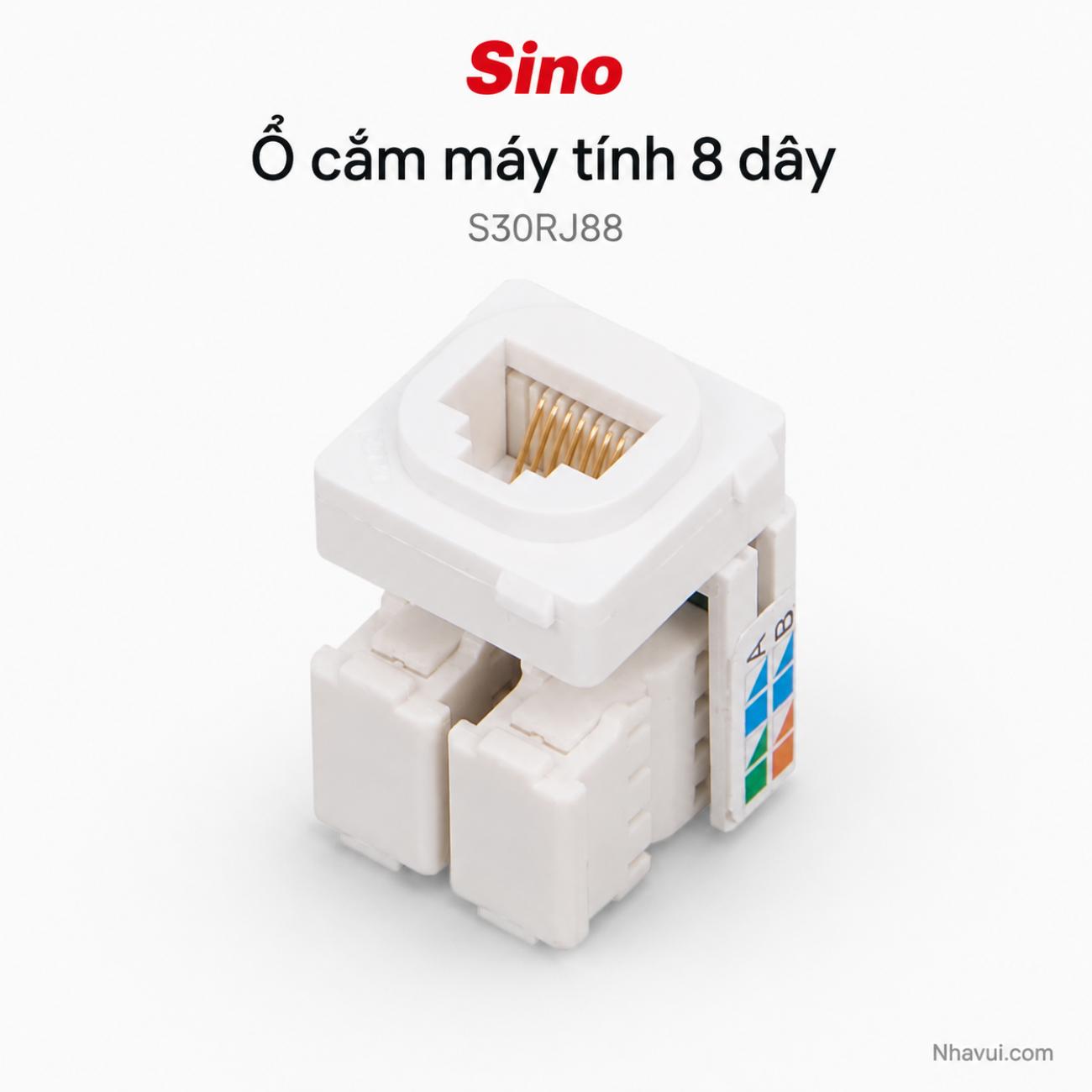 Ổ cắm máy tính 8 dây Sino S30RJ88