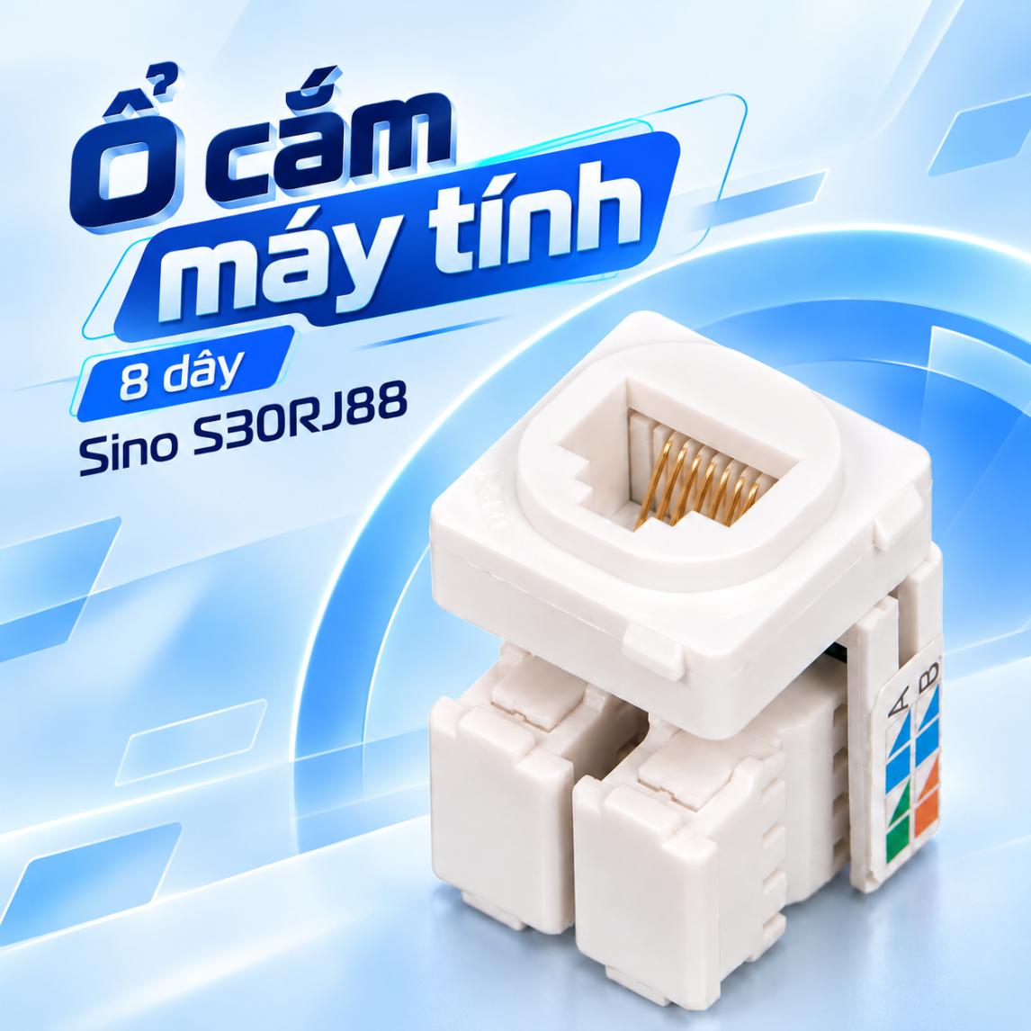 Ổ cắm máy tính 8 dây Sino S30RJ88