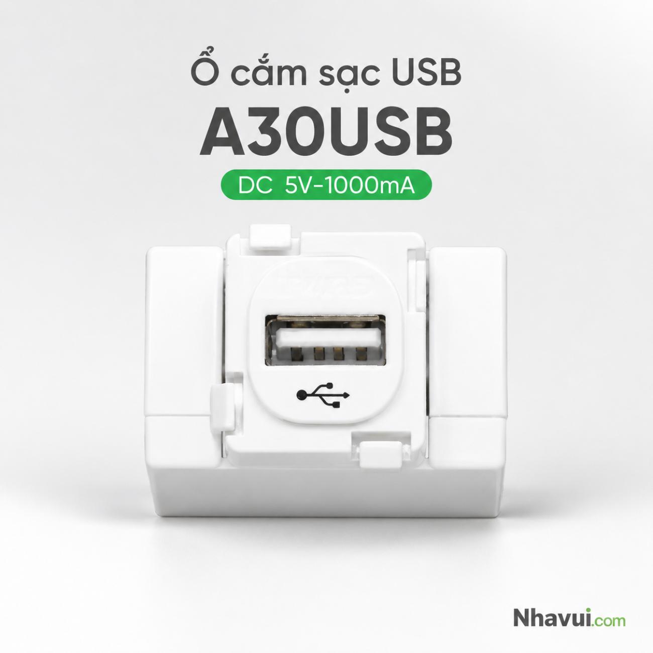 Ổ cắm sạc USB MPE A30USB DC 5V-1000mA