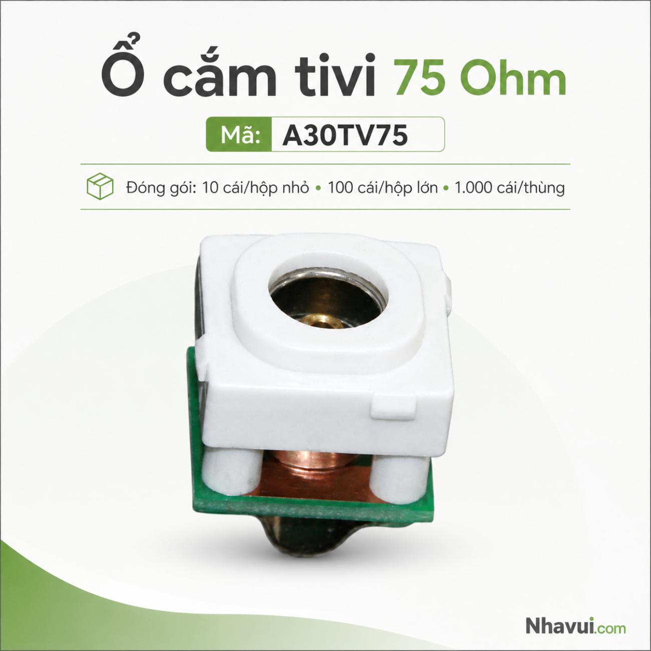Ổ cắm tivi 75 Ohm MPE A30TV75