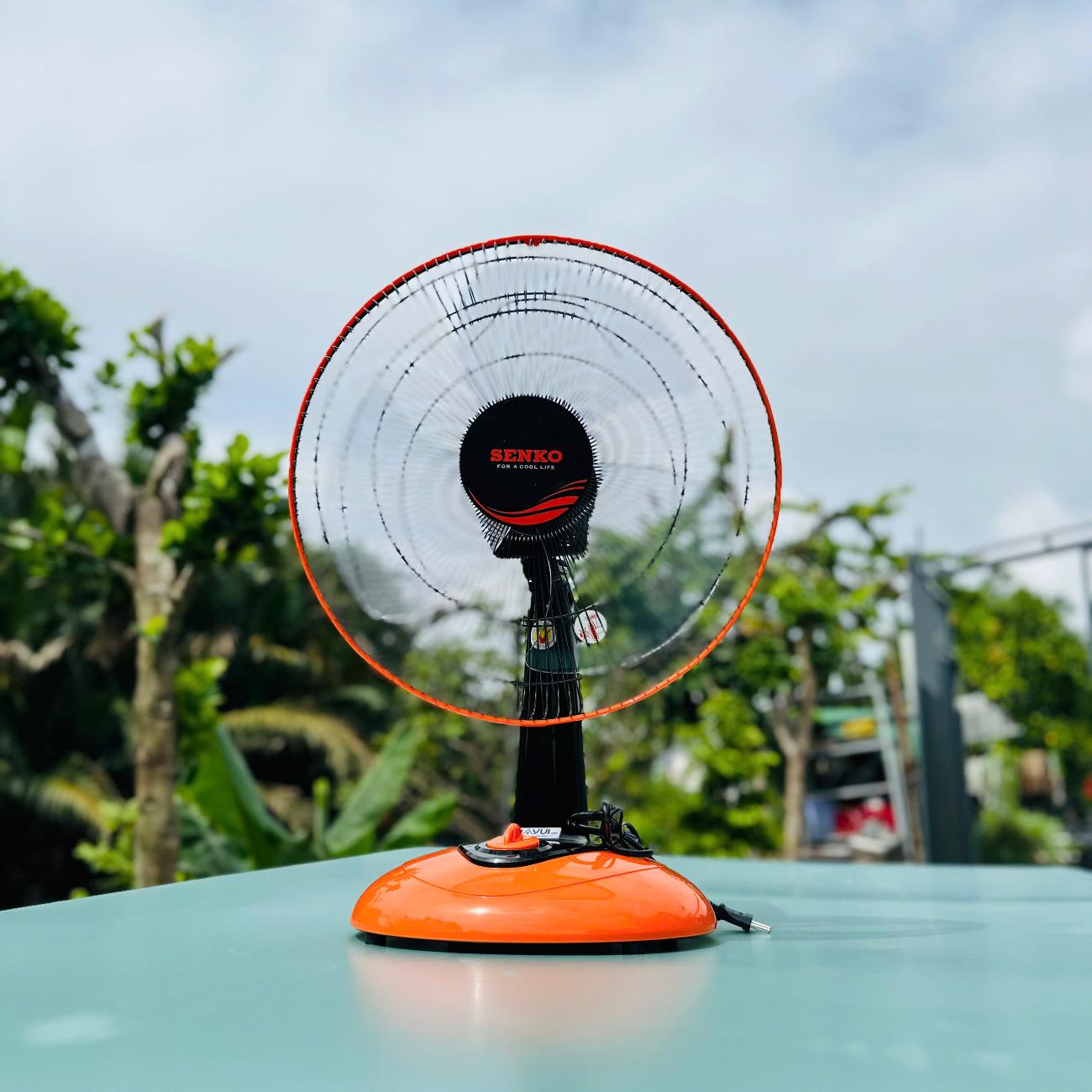 Quạt bàn B4 Senko B1612 47W nút xoáy màu Đen cam, Đen két, Kem môn, Kem cốm