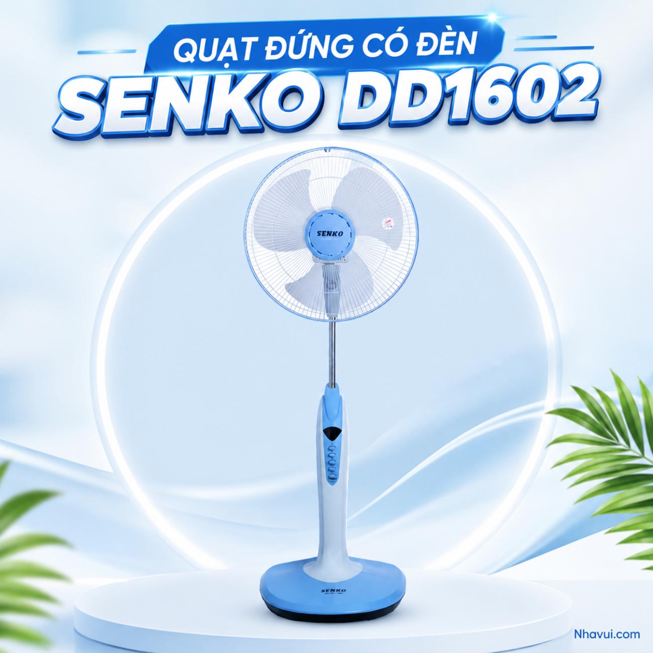 Quạt đứng có đèn Senko DD1602 3 cánh 16 inch