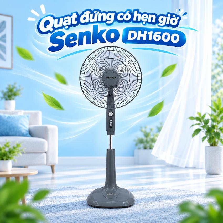 Quạt đứng có hẹn giờ Senko DH1600 3 cánh 16 inch