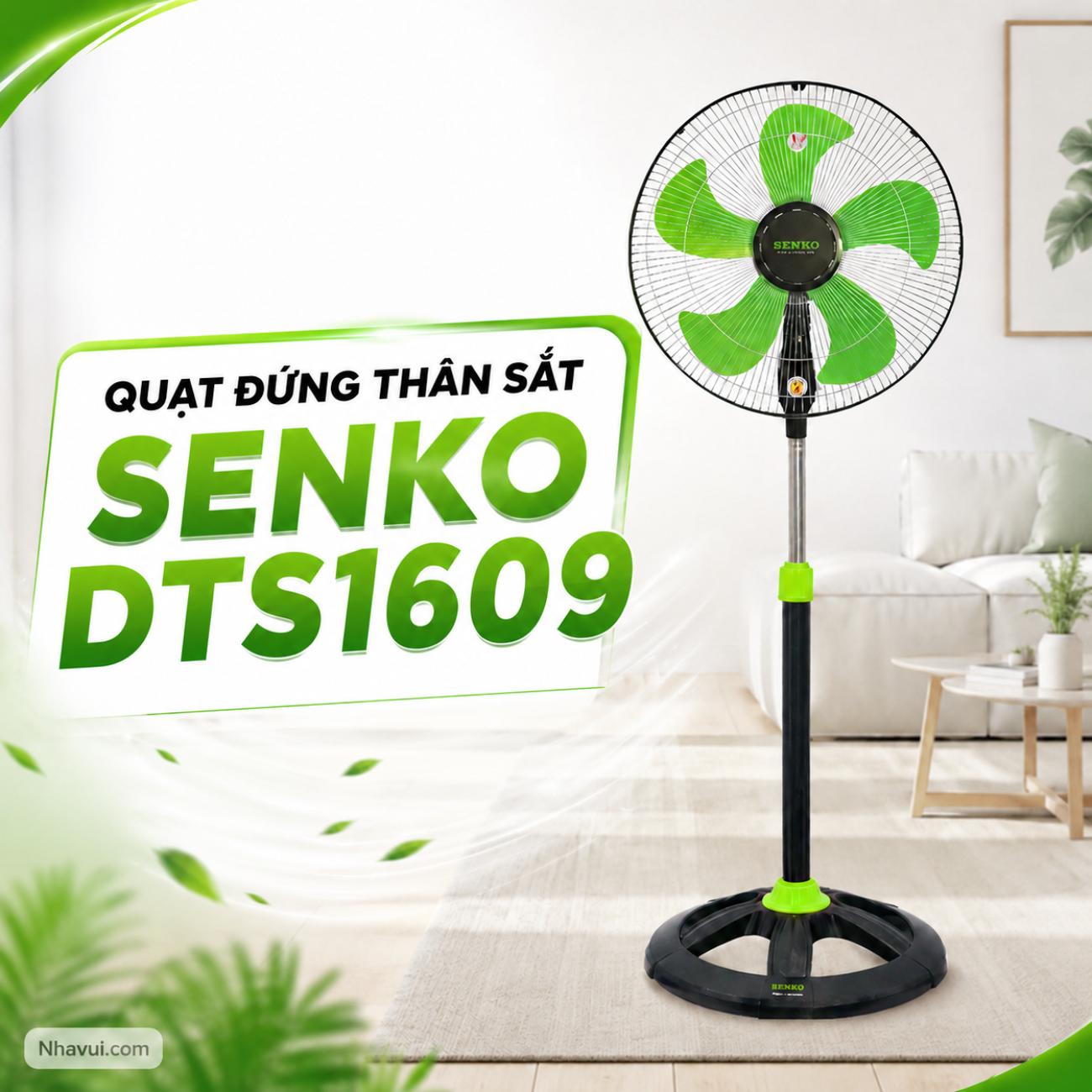 Quạt đứng thân sắt Senko DTS1609 5 cánh 39cm