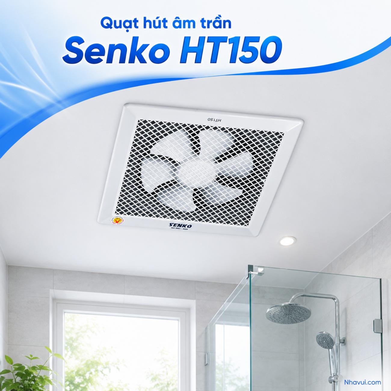 Quạt hút âm trần Senko HT150 30W 1 chiều màu trắng
