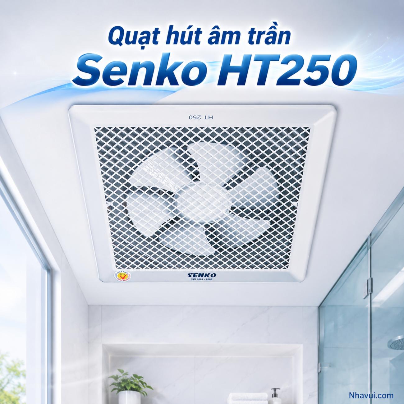 Quạt hút âm trần Senko HT250 40W 1 chiều màu trắng