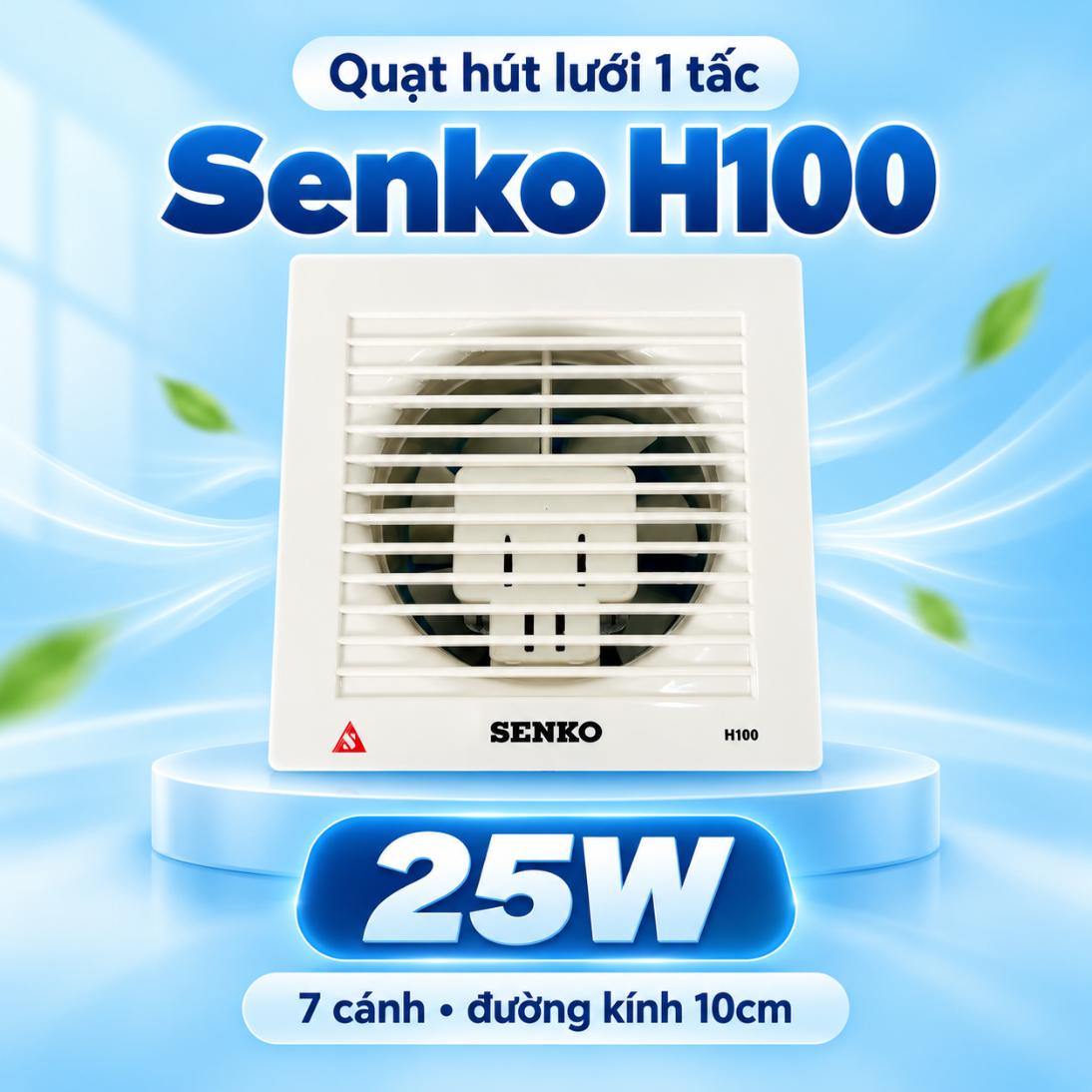 Quạt hút lưới 1 tấc Senko H100 25W 7 cánh đường kính 10cm
