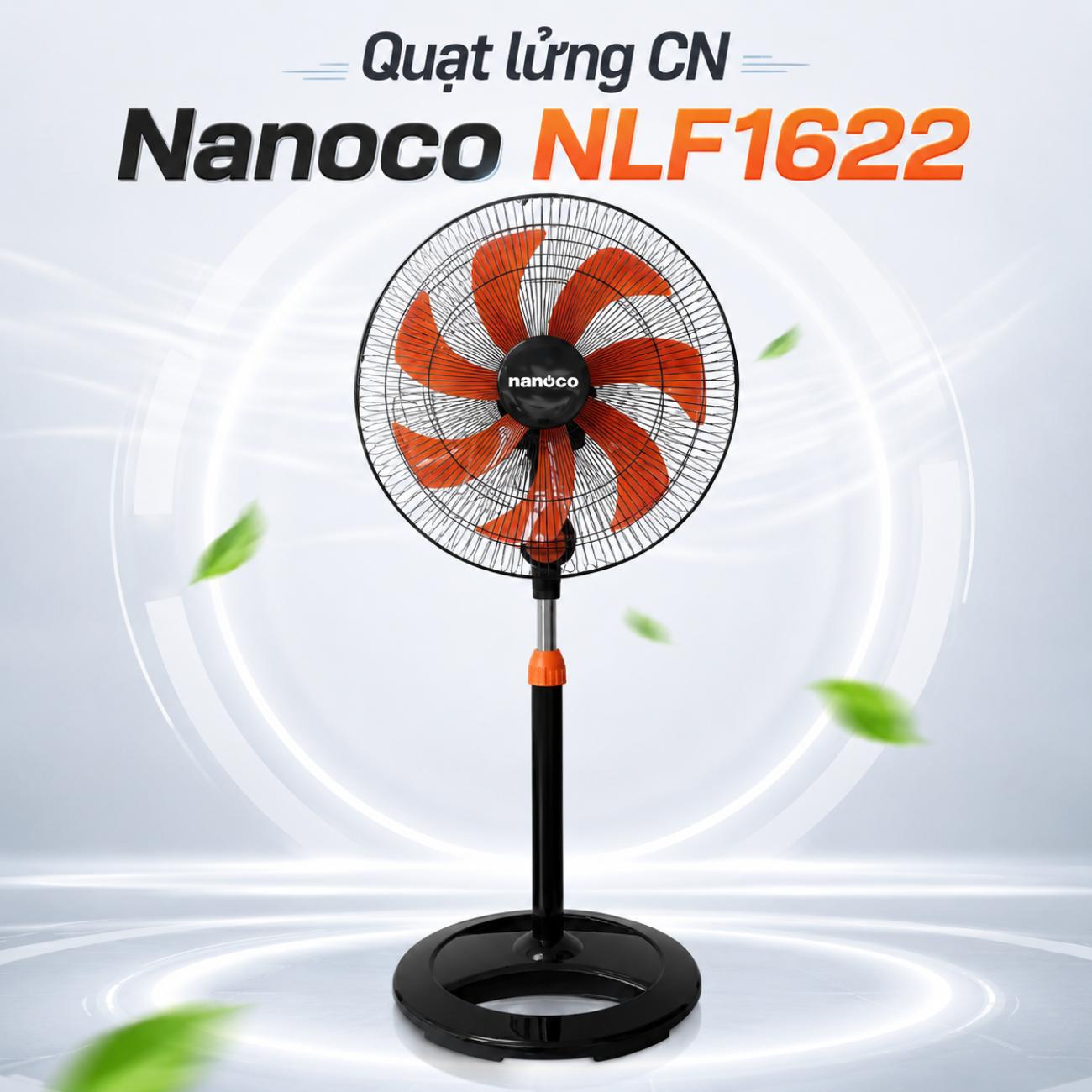 Quạt lửng CN Nanoco NLF1622 (Đen cam)