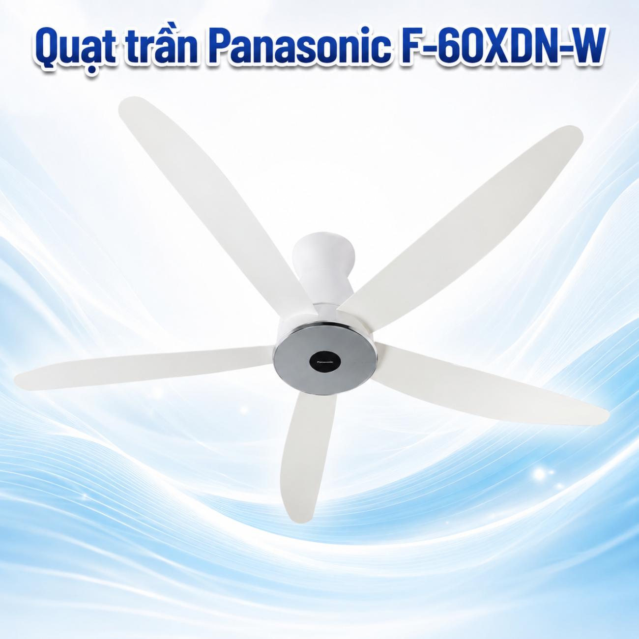 Quạt trần Panasonic F-60XDN / F-60XDN-W 5 cánh 37W điều khiển LCD