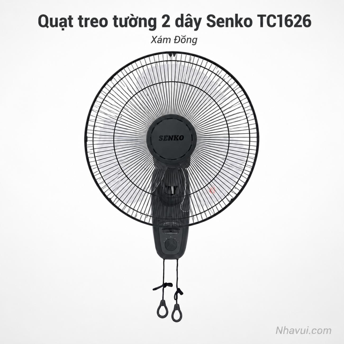 Quạt treo tường 2 dây Senko TC1626 47W cánh 39cm