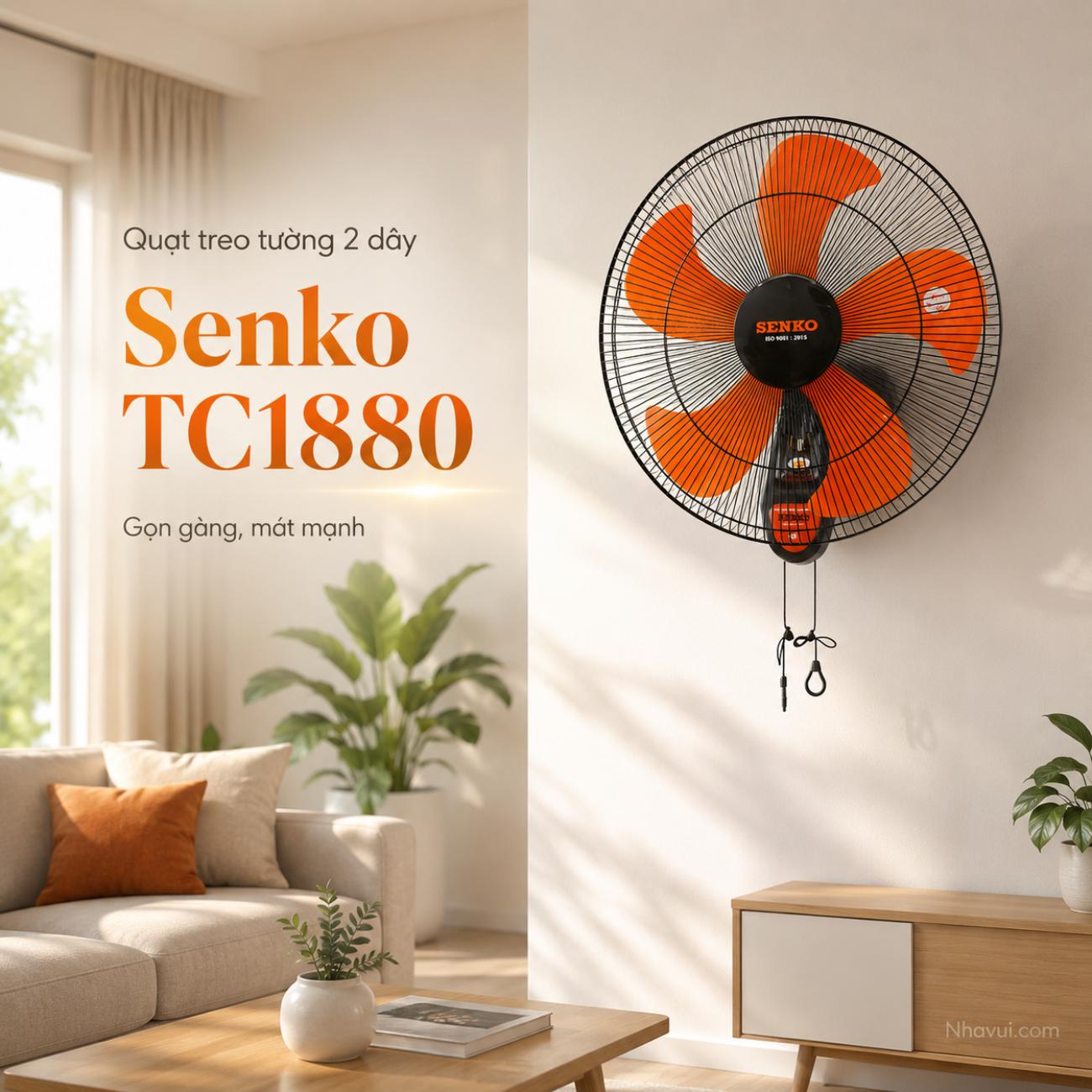 Quạt treo tường 2 dây Senko TC1880