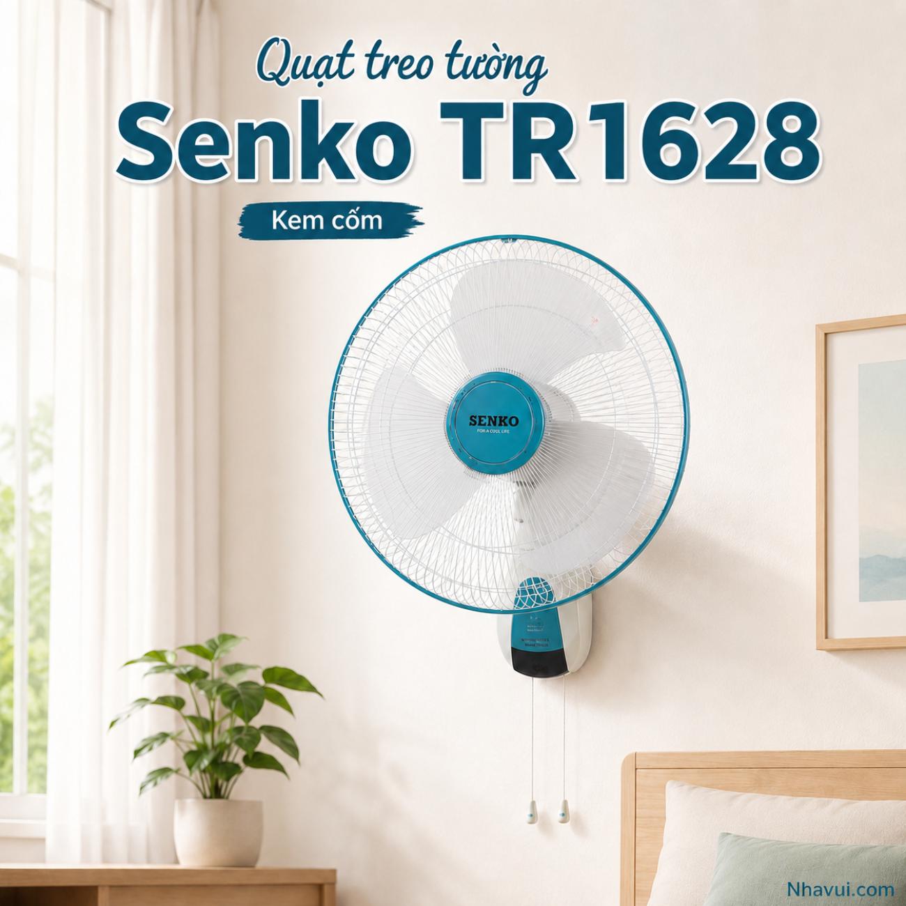 Quạt treo tường điều khiển từ xa Senko TR1628 47W cánh 39cm