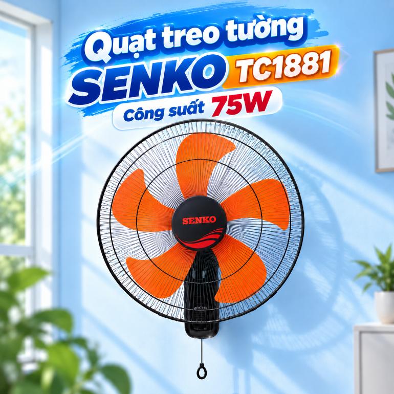 Quạt treo tường Senko TC1881 75W